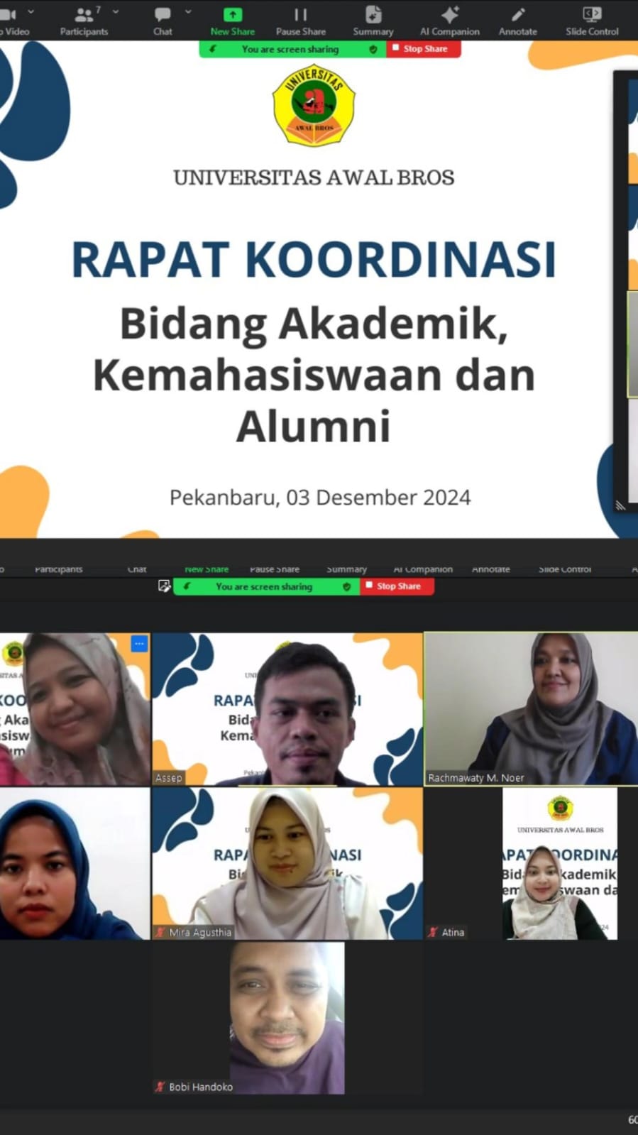 RAKOR (RAPAT KOORDINASI) BAGIAN AKADEMIK, KEMAHASISWAAN DAN ALUMNI