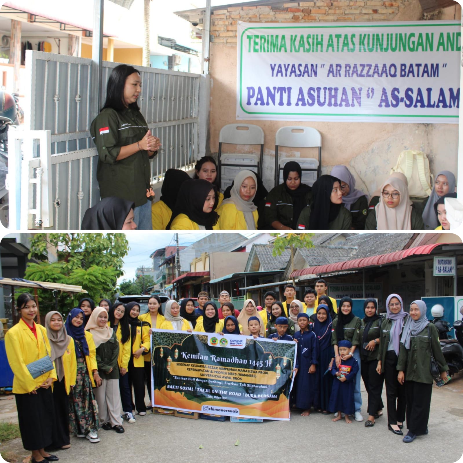 Kegiatan Bakti Sosial yang diselenggarakan oleh Himpunan Mahasiswa Ners Universitas Awal Bros PSDKU