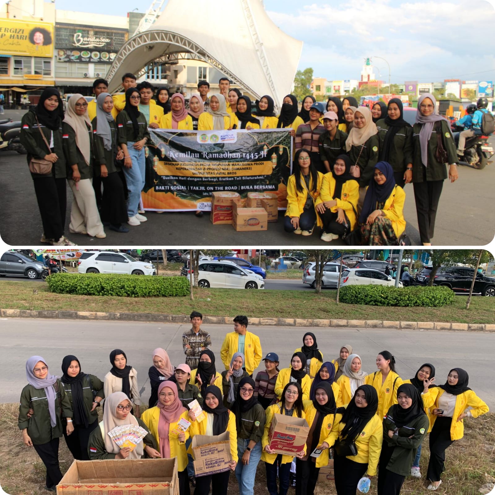 Kegiatan Sosial  Berbagi Takjil On The Road  di  Lampu Merah KDA yang dilaksanakan oleh Himpunan Mahasiswa Ners