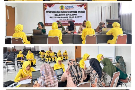 MONITORING DAN EVALUASI INTERNAL (MONEV) BEASISWA KIP-KULIAH UNIVERSITAS AWAL BROS PSDKU  TAHUN AJARAN 2023/2024